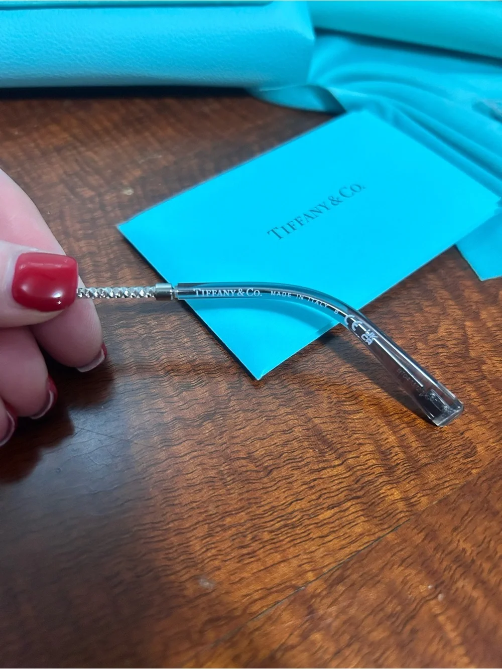 Tiffany & Co. Clear Glasses with Signature Tiffany Blue Accessories